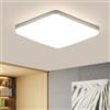 SENQIU Plafoniera LED Soffitto Moderna, 36W Lampada LED Soffitto Quadrata Impermeabile IP44, Plafoniera Bianco per Camera da Letto, Soggiorno, Corridoio, Bagno, Ø23CM, 4500K Luce Neutra