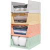 Glovios Cassettiere Impilabili per Armadio, Set di 4 Scatole Pieghevoli per Guardaroba in Plastica, Cassetti Armadio, Organizer per Guardaroba per Casa Camera de Bains Bureau (Colorato)