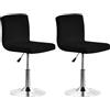 GOEDCH Set di 2 coprisedie da bar elasticizzati, per sedia da bar, con schienale, per bar, lavabile, coprisedia rimovibile, per sedie da bar, colore nero