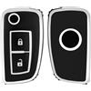 OFF WE GO Custodia Chiave Cover Chiave Guscio Chiavi per Nissan Qashqai X-Trail Pulsar Juke Micra Murano Maxima Rogue Tiida Coprichiave Macchina TPU Copri Chiavi Telecomando Portachiavi, Argento Nero