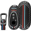 KUNIO Custodia per chiave auto, adatta per Mercedes Benz Classe C W206 GLC X254 EQE 350 GLC 300 4MATI S classe 2023 2024 portachiavi fibra di carbonio metallo 3 tasti custodia portachiavi A nero