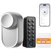 SwitchBot WiFi Smart Lock Ultra Con Tastierino Touchscreen, Serratura Smart Con Impronte Digitali, Serratura Elettronica Con Batteria Ricaricabile, Adatta A Porte Europee, Matter/Alexa/Google