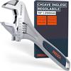 PRESCH Chiave inglese regolabile 250mm - Scala incisa al laser 35mm (metrica e pollice) - Fresata di precisione per una presa ottimale - Robusta chiave a rullino ad ago - Utensile di alta gamma