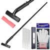 EHDIS Kit Raschietto Vetro - Raschietto con Manico Lungo(15-58inch) et Guanti con 25 Lame, per Finestre, Pavimenti, Pareti, Stufe, Vernice, Etichette, Adesivi, 6INCH