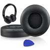 SoloWIT Cuscinetti Auricolari in Pelle d'Agnello Ricambio per Beats Solo 2 e Solo 3 Wireless On-Ear Cuffie, Padiglioni Cuffie Solo2 Solo3 con Schiuma ad Alta Densità, Spessore Aggiunto - Nero