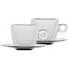 LUIGI BORMIOLI Thermic Glass set 2 tazze cappuccino cl 16,5 con piattino inox RM348