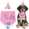 Lahviuu Bandana di Compleanno per Cani,Cappello per Cani Sciarpa a Triangolo per Cane Gatto Pet Supplies Festa di Compleanno Decorazioni (Rosa)