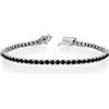 Donipreziosi Bracciale Tennis Nero in Argento 925 Rodiato con Zirconi Neri taglio Brillante, Spessore Pietra 3 mm Lunghezza 20 cm - Uomo e Donna Unisex