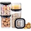 GEFU Set di contenitori PANTRY - Coperchio ermetico per alimenti, contenitori in vetro, lavabili in lavastoviglie, 4 pezzi