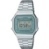 Casio Unisex Vintage A168WA-3AYDF quadrante digitale grigio argento cinturino in acciaio inossidabile D330