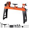 VEVOR Tornio per Legno, 1100W / 1,5 CV, Tornio da Banco per Legno con Velocità Variabile da 150 a 3200 giri/min, Banco da Lavoro da 406 x 1020 mm, Motore DC Senza Spazzole, Costruzione in Ghisa