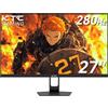 KTC Monitor da gioco 27 pollici, 280 Hz 1 ms GTG FHD VA Panel, FreeSync & G-Sync 126% sRGB luce blu riduzione schermo PC, HDR VESA DP 280Hz HDMI 144Hz USB H27E22P