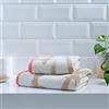 Fusion Bagno - Leda - Asciugamano da bagno 100% cotone jacquard, 70 x 130 cm in naturale/corallo