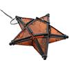 Sziqiqi Lanterna a forma di stella, in vetro, da appendere, arancione, decorativa, per casa, patio, giardino, decorazione arancione