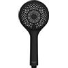 Wenko Soffione doccia Watersaving, Doccetta universale, Soffione Doccia con sistema di risparmio idrico, ecosostenibile, risparmio idrico del 40% con il comfort elevato, Ø 11 cm, ABS, Nero Opaco