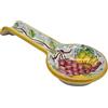 Sicilia Bedda - Poggiamestolo in Ceramica di Caltagirone - Varie Fantasie - Prodotto Autentico Dipinto a Mano (Ramo Uva)