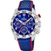 Festina Orologio Bambino Analogico Cinturino in Pelle Blu - Quarzo Cronografo - Vetro minerale alta resistenza - Impermeabile 5 ATM - Classico F20458/2 - Junior Collection