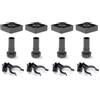 Emuca - Gambe per mobili, Piedi per mobile in plastica colore nero, Set di 4 piedini regolabili di altezza 100mm