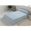 pierre cardin paris Pierre Cardin® Set di lenzuola 3 pezzi, 160 x 200 cm, 100% cotone, grammatura 130 g/m², 180 fili, federa 45 x 70 cm, lenzuolo sopra 240 x 270 cm, Arcadia Colore Blu