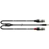 Cordial CFY 3 WFF - Cavo adattatore Y con jack stereo dorato da 3,5 mm e 2 XLR femmina, lunghezza 3 m, nero