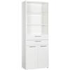 Composad | Libreria Alta della Linea DISEGNO con 2 Ante, 2 cassetti e 3 Vani, Libreria Scaffale Moderna, (LxAxP) 81,6x217,5x35,7 cm, Bianco Laccato, Ufficio, Soggiorno, Studio Made in Italy