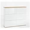 Composad | Scarpiera della Linea MUNDI con 6 Ribalte, Mobile Scarpiera, Scarpiera Ingresso, Madia, (LxAxP) 120x102,30x35 cm, Colore Rovere e Bianco Laccato, Made in Italy
