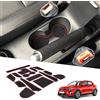 BIXUAN Stonic compatibile con Kia Stonic 2018-2023 2024 2025 Tappetini Antiscivolo per Console Centrale Braccioli Tappetini in Gomma Supporto per Bevande Lancia di Comando Cuciture per Porta 15 pezzi