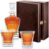Maverton Caraffa whisky 800 ml + set di 2/4/ 6 bicchieri whisky personalizzati - il decanter con 2 bicchieri da whisky in vetro - set caraffa per whisky per uomo per compleanno - Annuario