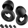 NEUTYPECHIC Tappi Orecchie Dormire Silicone, Tappi per Orecchie Antirumore Riutilizzabili per Dormire, Concentrarsi, Viaggiare, Con 8 Gommini di Taglie XS/S/M/L (A forma di cuore-nero, Media)