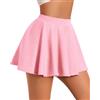 Avidlove Gonna Corta da Donna Sexy Trapezio a Vita Alta Pieghe Elegante Elasticizzata Casual di Base Tennis Rosa M