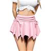 Avidlove Minigonne da Donna a Pieghe Sexy Tinta Unita Estiva con Volant Gonna Corta Casual Tennis Basica Gonna Skater Elastica Rosa S