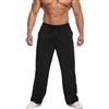 Deyeek Pantaloni da jogging da uomo, leggeri, per il tempo libero, con tasche e coulisse, Nero , XXL