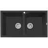 PLADOS Lavello in quarzo da cucina incasso PLADOS CX0862 due vasche - Nero Matt