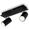 BRILONER - Lampada da soffitto, orientabile, attacco GU10, max. 40 watt, plafoniera, lampada da soggiorno, lampada da camera da letto, lampada da cucina, faretto da soffitto, 29x8x12,3 cm, nero