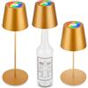 Briloner - Lampada da tavolo 3 in 1 RGBW LED senza fili IP44 con touch, dimmerabile all'infinito, batteria ricaricabile e sorgente luminosa intercambiabile, color oro