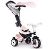 Smoby - Triciclo Baby Driver Plus, 7600741501, + 10 Mesi, Ruote Silenziose, Colore Rosa, Evolutivo