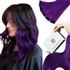 RUNATURE Extension Capelli Veri Clip 55cm 25g 5pcs Viola Extension Clip Capelli Veri Lisci #Purple