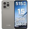 DOOGEE N55 Smartphone Android 15, 16GB+128GB/2TB TF, 90Hz 6.56" HD+ Display, Telefono Cellulare 13MP+8MP Fotocamera, Telefono 5150mAh Batterie, 4G Dual SIM/Widevine L1/Face Unlock, Naturale