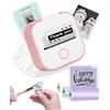 Phomemo T02 Mini Stampante,Stampante Portatile con 3 Rotoli di Carta,Stampante Termica Stampa in bianco e nero, Bluetooth Stampante Adesiva per Studio, Note, Immagini, Foto, Diari, DIY