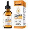 ELBBUB SIERO VISO VITAMINA C 20% Con Ingredienti Vegani Antietá, Antirughe e Antimacchie - Naturale & Biologico con Acido Ialuronico Puro per Collo, Décolleté e Contorno Occhi