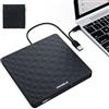 ORIGBELIE Masterizzatore DVD Esterno USB 3.0 Type-C 13mm Ultra Slim CD DVD +/-RW Drive, Plug & Play Lettore CD Esterno per PC Portatile Desktop Windows 11/10/8/7 Linux Mac OS (Nero)