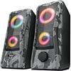 Trust Gaming GXT 606 Javv Casse PC da Gaming 2.0, 12 W, Casse RGB, Alimentazione USB, Jack AUX 3.5 mm, Set di Altoparlanti da Gioco per Computer, Portatile - Grigio Mimetico
