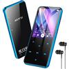 AGPTEK Lettore MP3 Bluetooth 5.3, Lettore Musicale da 64 GB in Metallo, Schermo da 2,4", Qualità Sonora HiFi, MP4 con Pulsanti Touch, Altoparlante, Radio FM, Registratore, 60 Ore di Musica - Blu
