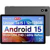 BNCF Tablet Android 15 10,1" FHD IPS 1920x1200, 60Hz, Widevine L1, Unisoc T615 (8 core), 12GB+128GB (espansibile fino a 1TB), 4G LTE, Wifi 2.4G/5G, BT5.0, GPS, fotocamera 5MP, batteria 6500mAh