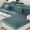 Ystyle Copriseduta Divano Elasticizzato, Universale Copricuscini Divano Velluto, Sofa Seat Cover, Copri Seduta Divano, Copridivano Cuscini Separati, Coprisedile Divano (1 Posto, Blu Grigio)