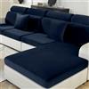 Ystyle Copriseduta Divano Elasticizzato, Universale Copricuscini Divano Velluto, Sofa Seat Cover, Copri Seduta Divano, Copridivano Cuscini Separati, Coprisedile Divano (1 Posto, Blu Scuro)