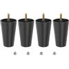 QUARKZMAN 3,9 Pollici Gambe per Mobili in Plastica, Set di 4 Gambe Tonde Coniche per Tavolo, Divano, Armadio e Letto, Piedini di Ricambio per Mobili con Bulloni M8