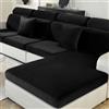 Ystyle Copriseduta Divano Elasticizzato, Universale Copricuscini Divano Velluto, Sofa Seat Cover, Copri Seduta Divano, Copridivano Cuscini Separati, Coprisedile Divano (1 Posto, Nero)