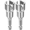 QUARKZMAN 2pz H12 Chiave a Farfalla 12mm Metrico Presa a 6 Punti 1/4" Gambo Esgonale Potenza Slot Profondo Chiave Trapano Bit Acciaio CR-V Impatto Strumento per Dadi Bullone Vite Occhi