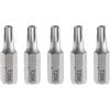 QUARKZMAN 5pz Punte Cacciavite Torx T25H 1/4" Esagonale 25mm/1" Lunghezza Stelle Magnetiche a 6 Punti in Acciaio S2 con Testa Esagonale Bit per Cacciavite con Foro